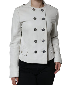 Dolce &amp; Gabbana White Double Breasted Blazer Coat Jacket