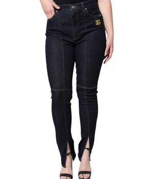 Dolce &amp; Gabbana Vaqueros pitillo de mezclilla en mezcla de algodón negro