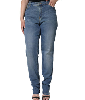 Emporio Armani Vaqueros pitillo de talle alto y lavados en azul para mujer