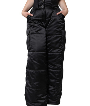 Dolce &amp; Gabbana Pantalones negros acolchados de cintura alta para mujer con corte de bota