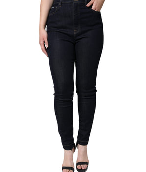 Dolce &amp; Gabbana Vaqueros pitillo de cintura alta en negro GRACE