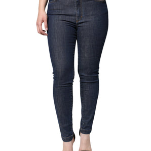 Dolce & Gabbana Dark Blue QUEEN Cotton Skinny Denim Jeans