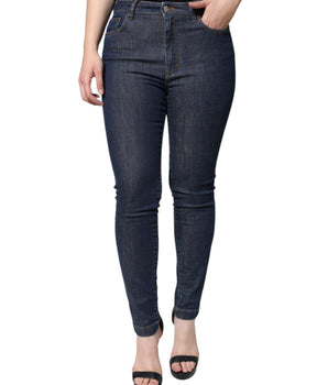 Dolce &amp; Gabbana Vaqueros pitillo de algodón QUEEN azul oscuro