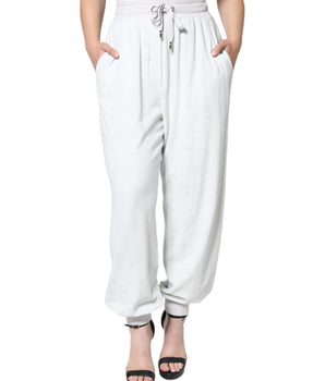 Dolce &amp; Gabbana White Nylon Jogger Sweatpants Pants