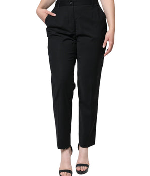Dolce &amp; Gabbana Pantalones cónicos negros de cintura alta
