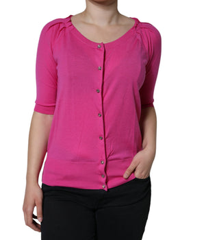 Dolce &amp; Gabbana Blusa de manga corta con botones de lana rosa