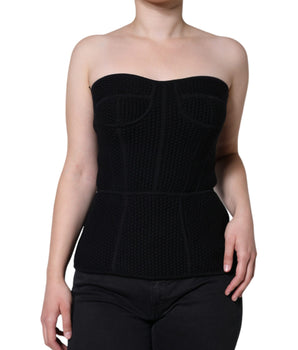 Dolce &amp; Gabbana Blusa tipo corsé sin mangas con corpiño negro