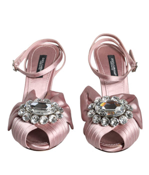 Dolce &amp; Gabbana Pink Keira Crystal Heels Sandals Shoes