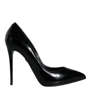 Dolce & Gabbana Black Patent Leather KATE Heels Pumps Shoes