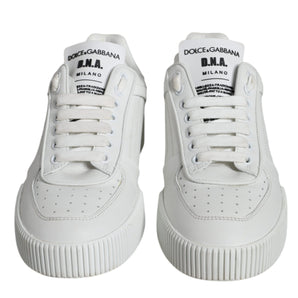 Dolce & Gabbana White Calfskin Leather Miami Low Top Sneakers Shoes