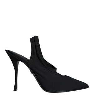 Dolce &amp; Gabbana Zapatos negros con tacón elástico y tira trasera