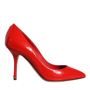 Dolce & Gabbana Red Patent Leather Bellucci Heel Pumps Shoes