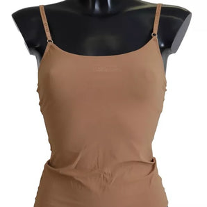 Dolce & Gabbana Brown Nylon Stretch Sleeveless Top Underwear