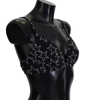 Dolce &amp; Gabbana Black Millennials Star Non Wire Cotton Bra Underwear
