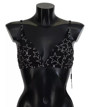 Dolce &amp; Gabbana Black Millennials Star Non Wire Cotton Bra Underwear