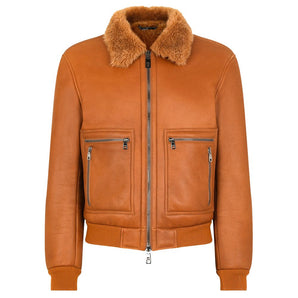 Dolce & Gabbana Brown Leather Di Lambskin Jacket