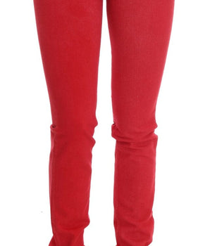 Costume National Red Cotton Stretch Slim Jeans Costume National 