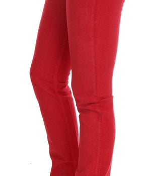 Costume National Red Cotton Stretch Slim Jeans Costume National 