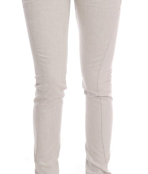 Costume National White Cotton Stretch Slim Jeans Costume National 