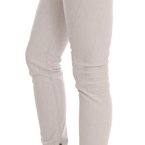 Costume National Chic White Slim-Fit Stretch Jeans