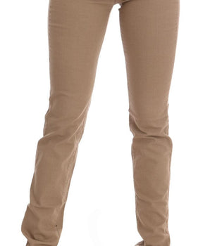 Costume National Beige Cotton Stretch Slim Fit Jeans Costume National 