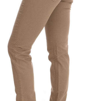 Costume National Beige Cotton Stretch Slim Fit Jeans Costume National 