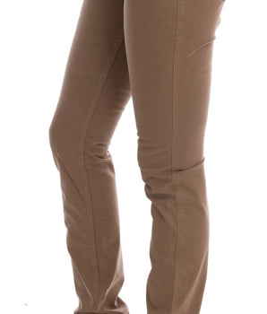 Costume National Beige Cotton Stretch Slim Fit Jeans Costume National 