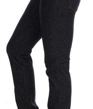 Costume National Blue Cotton Stretch Slim Fit Jeans Costume National 