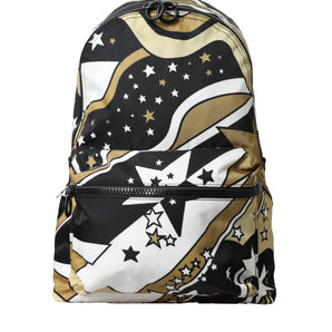 Dolce & Gabbana Multicolor Stripes Stars Nylon Backpack Men Bag