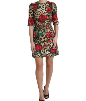 Dolce &amp; Gabbana Elegante vestido evasé de leopardo y flores