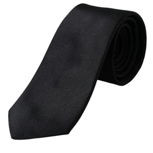 Dolce & Gabbana Black Solid Silk Adjustable Tie Men