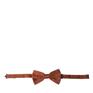 Dolce & Gabbana Brown Silk Adjustable Neck Men Bow Tie