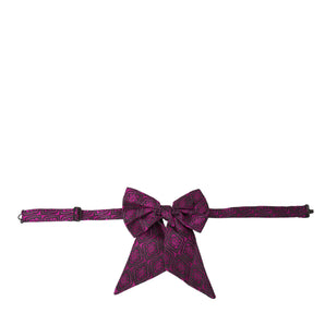 Dolce & Gabbana Purple Ribbon Silk Adjustable Neck Men Bow Tie