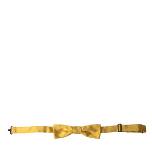 Dolce & Gabbana Yellow Silk Adjustable Neck Men Bow Tie