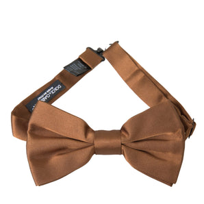 Dolce & Gabbana Brown Silk Adjustable Neck Men Bow Tie