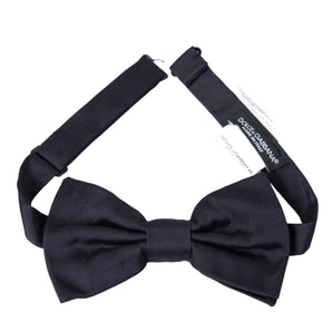 Dolce & Gabbana Dark Blue Silk Adjustable Neck Men Bow Tie