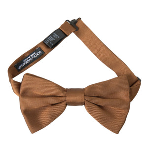 Dolce & Gabbana Brown Silk Adjustable Neck Men Bow Tie