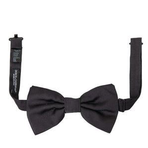 Dolce & Gabbana Black Silk Adjustable Neck Men Bow Tie