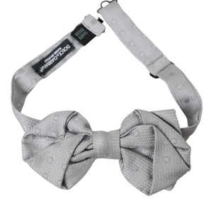 Dolce & Gabbana Gray Silk Adjustable Neck Men Bow Tie