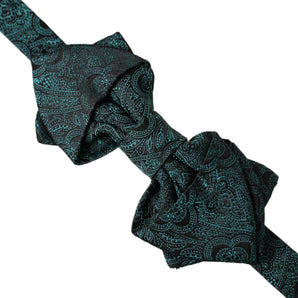 Dolce & Gabbana Green Bandana Silk Adjustable Neck Bow Tie