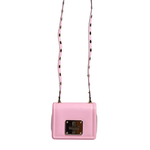 Dolce & Gabbana Baby Pink LOLA Leather Studded Crossbody Strap Bag