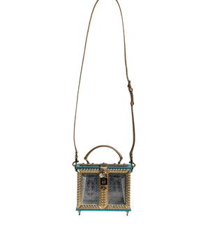 Dolce &amp; Gabbana Multicolor Wood Leather Clutch Shoulder Bag