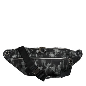 Dolce & Gabbana Black Leopard Fabric Belt Waist Fanny Pack Bag