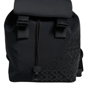 Dolce & Gabbana Black DG Mania Neoprene Travel Back Pack Bag