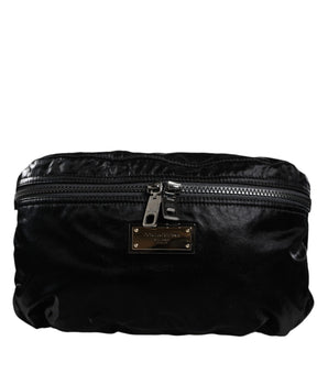 Dolce &amp; Gabbana Black Nylon Fabric Belt Waist Fanny Pack Bag