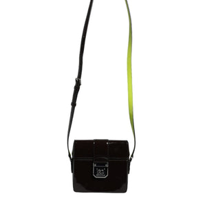 Dolce & Gabbana Black Glossy Leather Crossbody Shoulder Bag