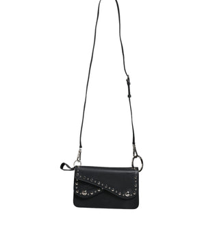 Dolce &amp; Gabbana Black Small Leather Studded Shoulder Crossbody Bag
