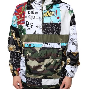 Dolce & Gabbana Multicolor Patchwork Cotton Hooded Jacket