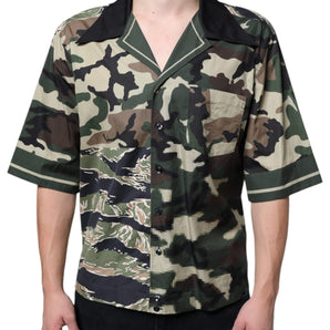 Dolce & Gabbana Multicolor Camouflage Button Down Men Casual Shirt