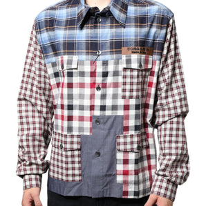 Dolce & Gabbana Multicolor Patchwork Button Down Casual Shirt